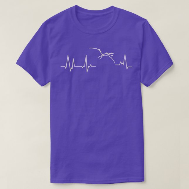 T-shirt Pterosaur Heartbeat with Pterosauria Skeleton Hear (Design devant)