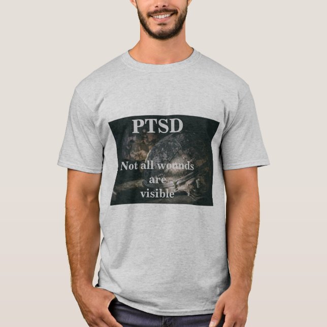 T-shirt PTSD. Non toutes les blessures sont évidentes (Devant)