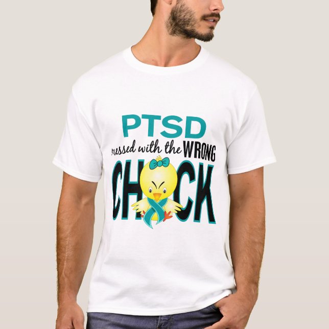 T-shirt PTSD sali avec le poussin faux (Devant)