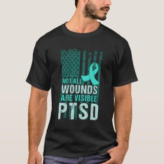 T-shirt Ptsd Sensibilisation Je Porte Un Soutien Turquoise