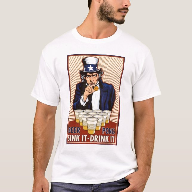 T-shirt Puanteur de bière d'Oncle Sam (Devant)