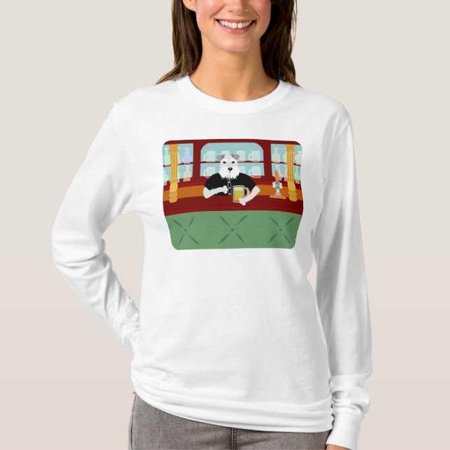 T-shirt Pub de bière de Schnauzer (Devant)