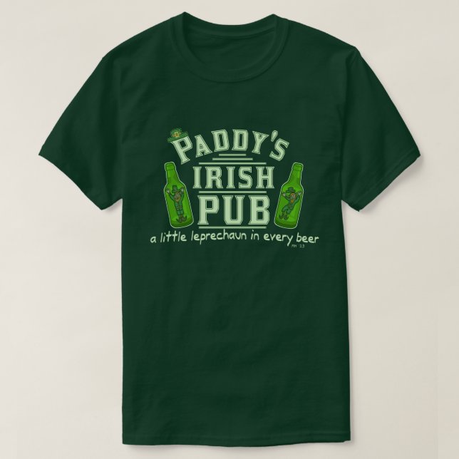 T-shirt Pub d'Irlandais du lutin de St Patrick drôle (Design devant)