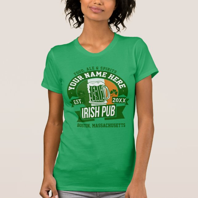 T-shirt Pub irlandais personnalisé | La Saint Patrick comi (Devant)