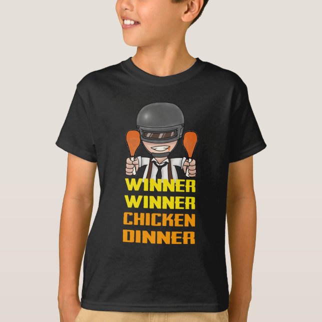 T-shirt PUBG - Gagnant, dîner de poulet de gagnant (Devant)
