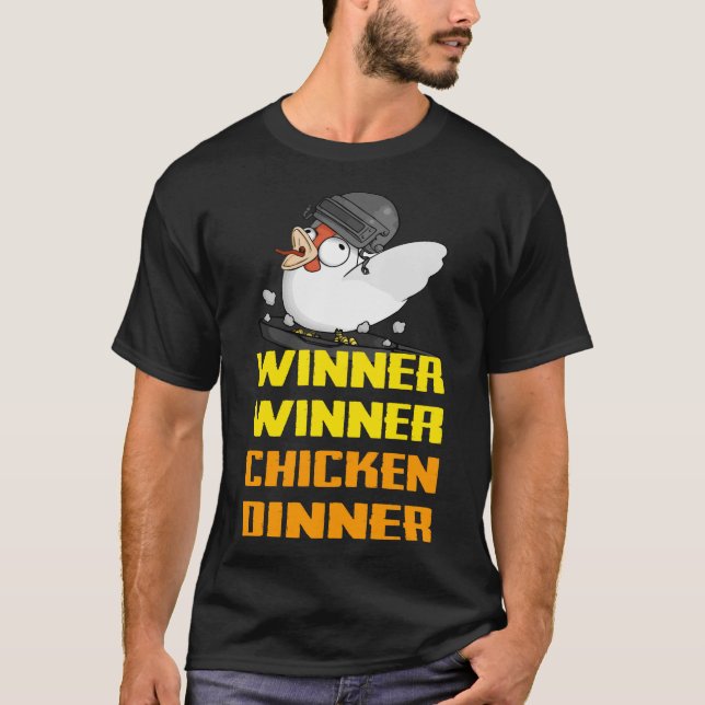 T-shirt PUBG - Gagnant, dîner de poulet de gagnant (Devant)