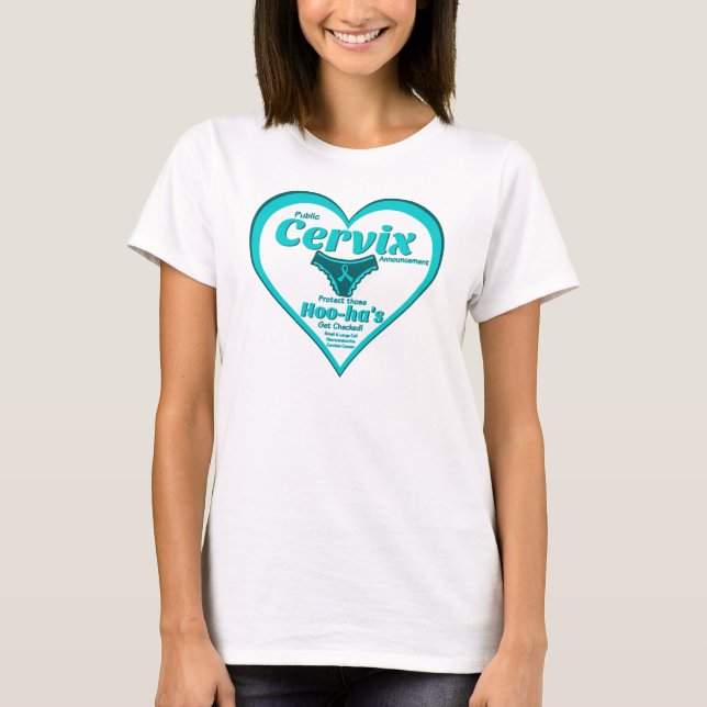 T-shirt Public Cervix Faire-part -sm/lrg cancer cellulaire (Devant)