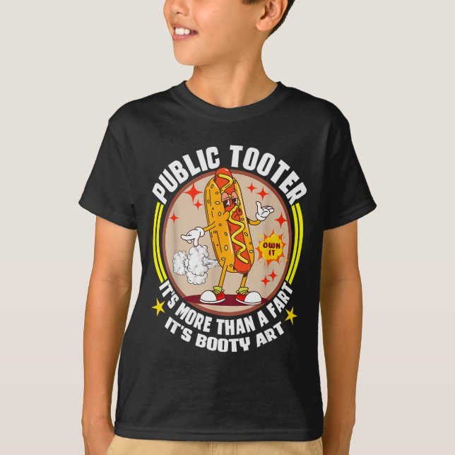 T-shirt Public Tooter Funny Inappropriate Embarring Adult  (Devant)
