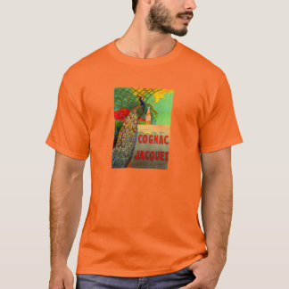 T-shirt Publicité Art Nouveau Cognac avec Paon