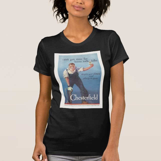 T-shirt Publicité Chesterfield Cigarettes vintage (Devant)