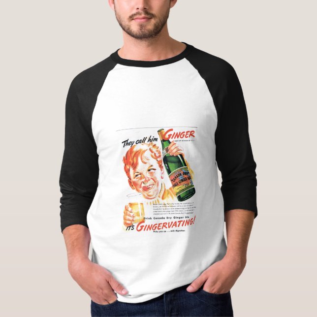 T-shirt Publicité des années 1930 de Gingervatin de bière (Devant)