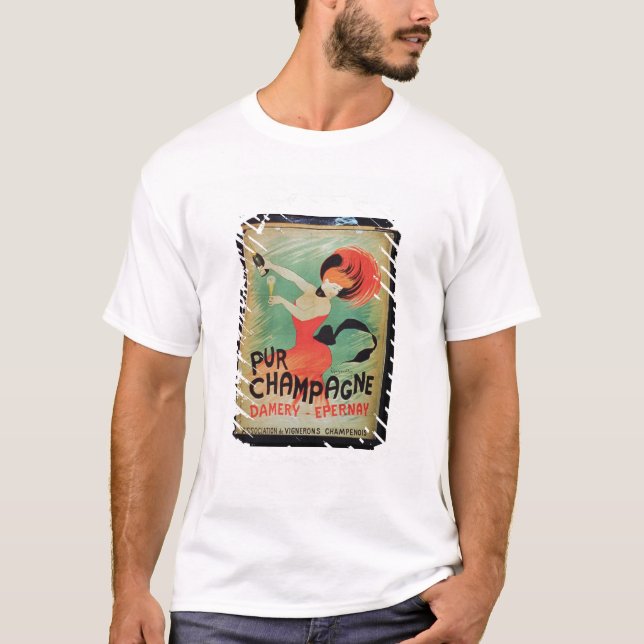 T-shirt Publicité par affichage "Pur Champagne", de (Devant)