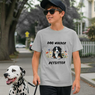 T-shirt Publicité pour promeneur de chiens et gardien d'an