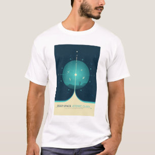 T-shirt Publicité Sci-Fi, horloge atomique bleue, espace p