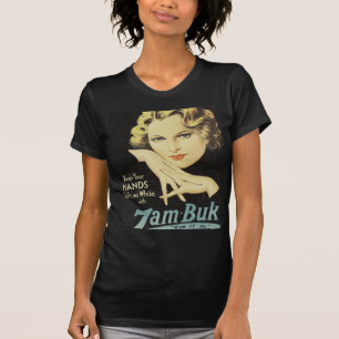 T-shirt Publicité vintage Crème à la main Femme Cheveux bl