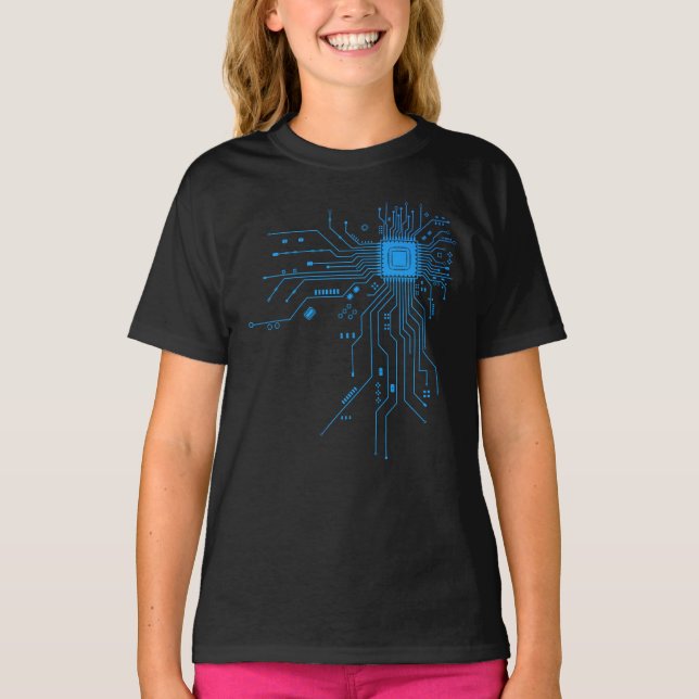 T-shirt Puce de processeur d'ordinateur Circuit imprimé Co (Devant)