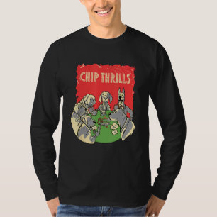 T-shirt Puces Thrills Joueur Poker Jeu de Cartes de Jeu de