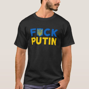 T-shirt Puck contre Poutine drapeau ukrainien ukrainien