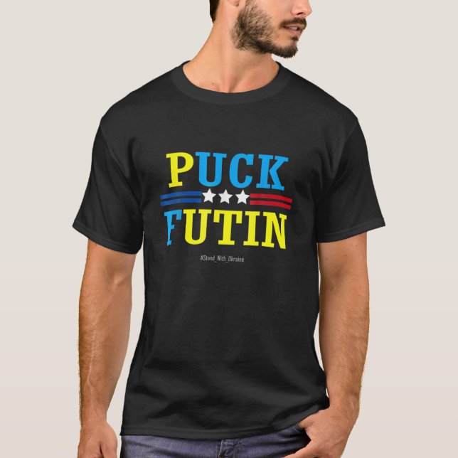 T-shirt Puck Foutine Mème Je Suis Aux Côtés De L'Ukraine (Devant)
