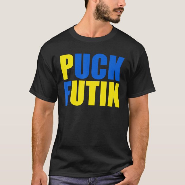 T-shirt Puck Foutine Mème Je Suis Aux Côtés De L'Ukraine A (Devant)