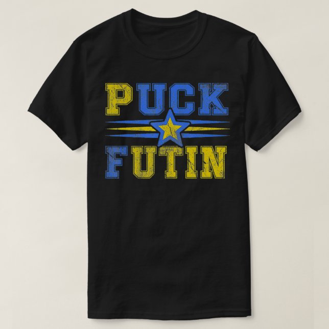 T-shirt Puck Foutine Mème Je Suis Aux Côtés De L'Ukraine A (Design devant)