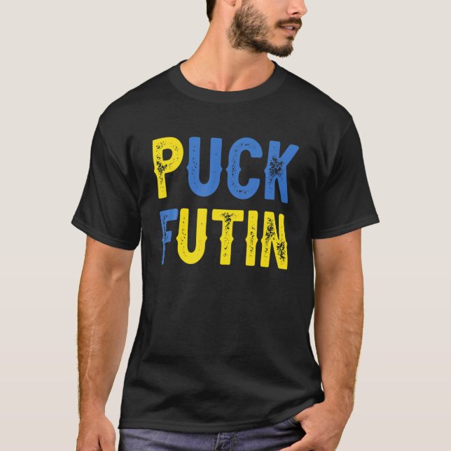 T-shirt Puck Futin Mème Je Me Tiens Avec Les Ukrainiens Uk (Devant)