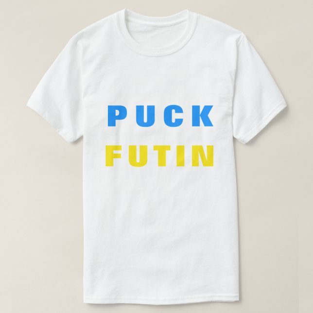 T-shirt Puck Futin Ukraine soutien drapeau ukraini (Design devant)