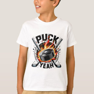 T-shirt Puck Ouais Drôle de père de hockey Maman Joueurs d