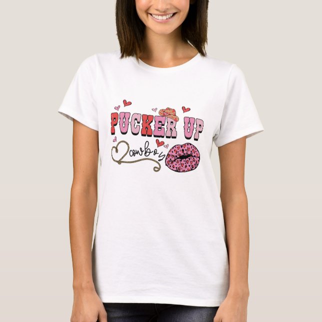 T-shirt Pucker Up Cowboys femmes (Devant)