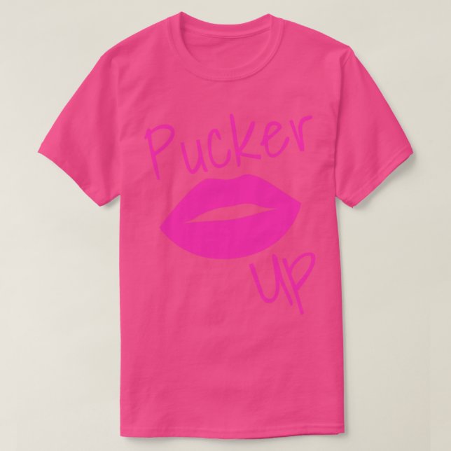 T-shirt Pucker Up Kiss Me Hot Lips Drôle Mode et Makeu (Design devant)