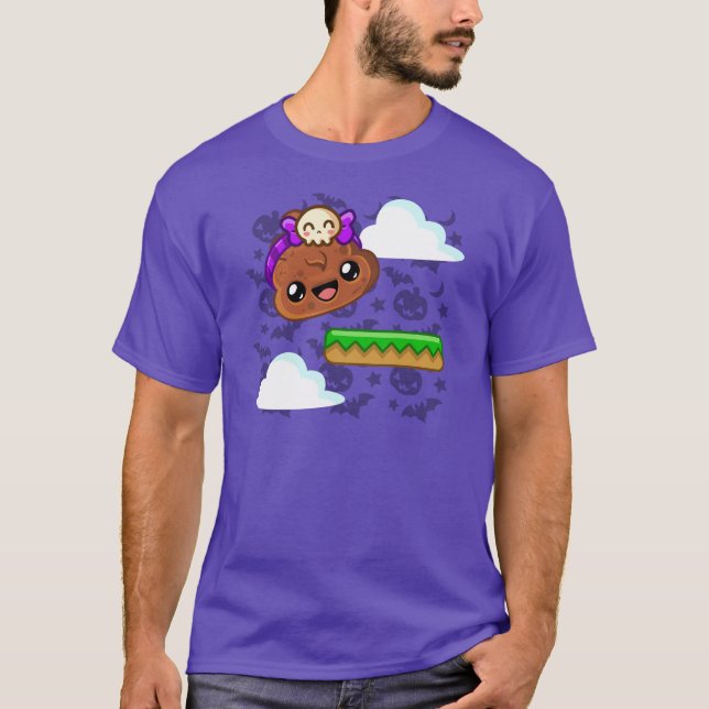 T-shirt Pudding et Accessoire de Crâne Mignon - Happy Jump (Devant)