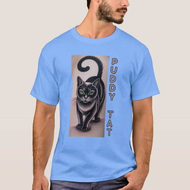 T-shirt Puddy Tat – Tatouage de Chat (Devant)