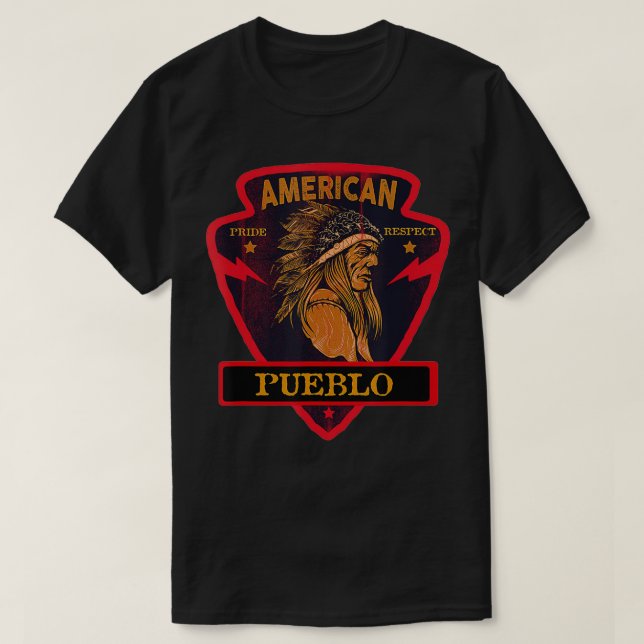 T-shirt Pueblo Amérindien Fierté Respect Flèche (Design devant)