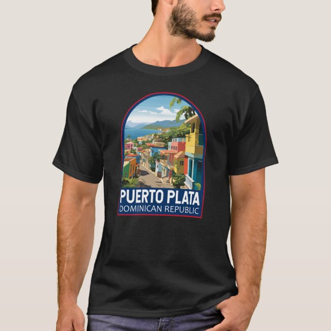 T-shirt Puerto Plata République Dominicaine Voyage Art Vin (Devant)