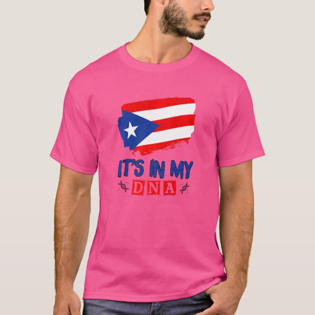 T-shirt Puerto Rican Boy Girl C'est dans mon ADN Porto Ric (Devant)