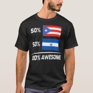 T-shirt Puerto Rican Salvadorian Flag Puerto Rico El Salva