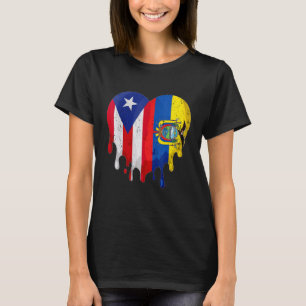 T-shirt Puerto Rico Equateur Drapeau Cœur Citoyen Élevé Pa