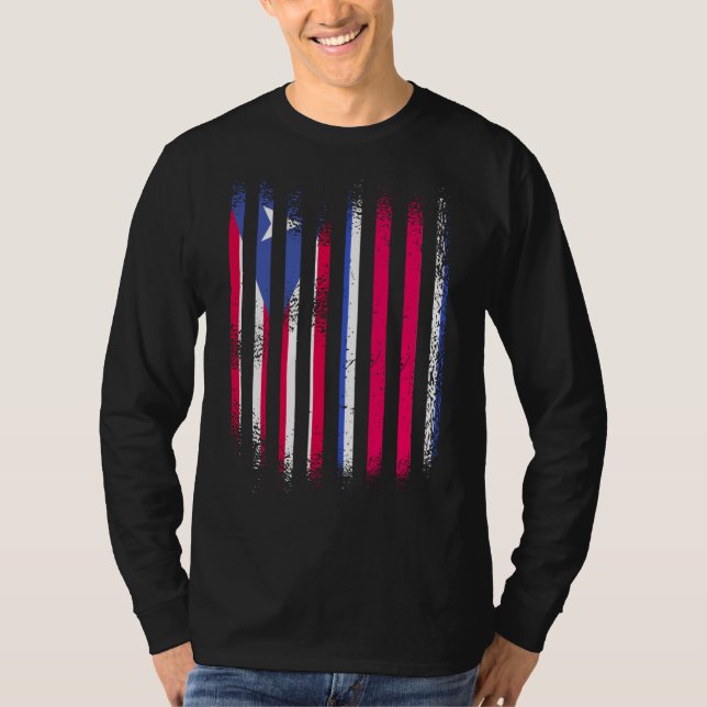 T-shirt Puerto Rico Flag Costa Rica Grown Country Flags St (Devant)