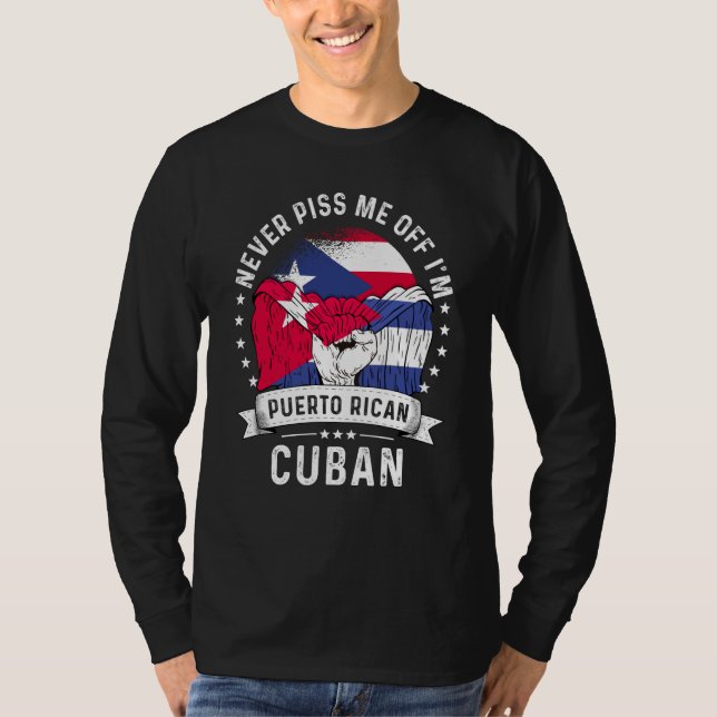 T-shirt Puerto Rico Flag Cuba Grown Humor Pride (Devant)