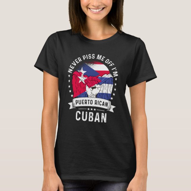 T-shirt Puerto Rico Flag Cuba Grown Humor Pride (Devant)