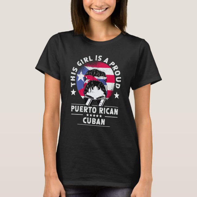 T-shirt Puerto Rico Flag Cuba Grown Women Girl Pride (Devant)