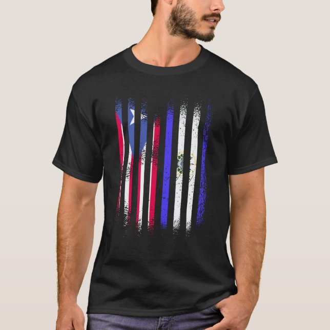 T-shirt Puerto Rico Flag El Salvador Grown Country Flags S (Devant)