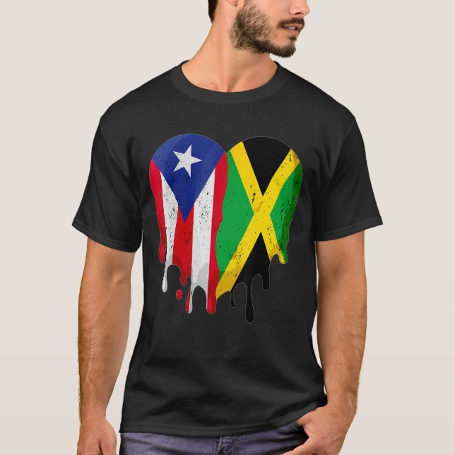 T-shirt Puerto Rico Japan Flag Heart Citizen Grown Patriot (Devant)