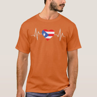 T-shirt Puerto Rico Map Heartbeat Flag Puerto Rican Taino