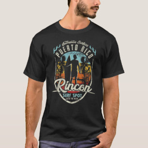 T-shirt Puerto Rico Surfing Vintage Retro Surfer Rincon Be