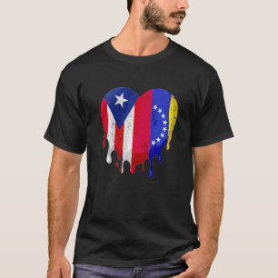 T-shirt Puerto Rico Venezuela Drapeau Cœur Cultivé Patriot