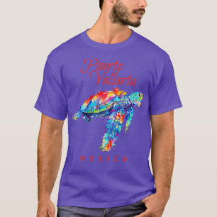 T-shirt Puerto Vallarta Mexique Aquarelle Tortue de mer