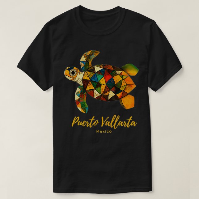 T-shirt Puerto Vallarta Mexique Tribal Tortue Souvenir (Design devant)