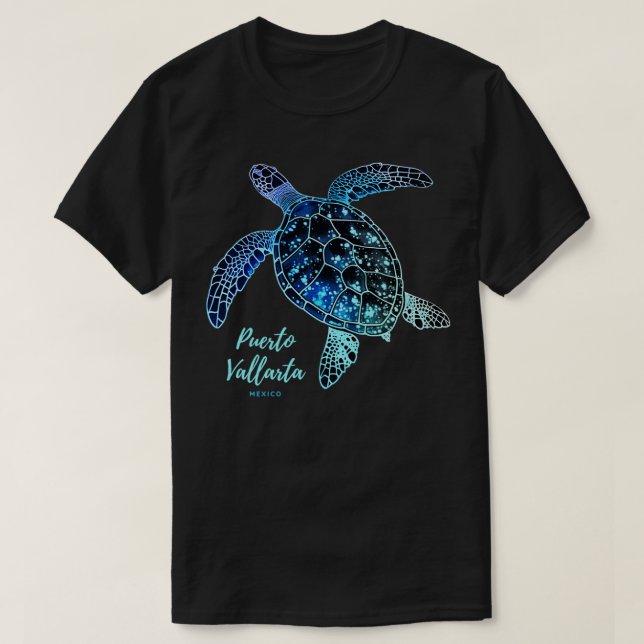 T-shirt Puerto Vallarta Tribal Sea Turtle Mexique Souvenir (Design devant)