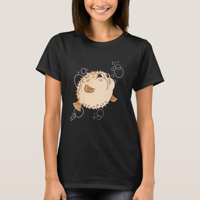 T-shirt Puffer Fish Blowfish Bubles (Devant)